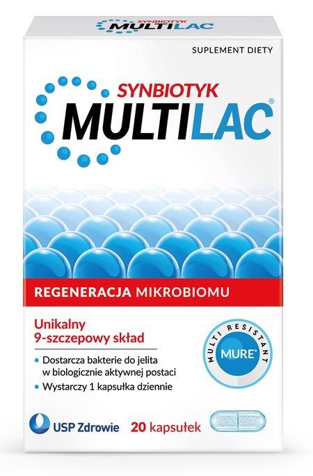 Multilac пробиотические капсулы, 20 шт. пробиотик для малышей flora 3 миллиарда бактерий 75 гр