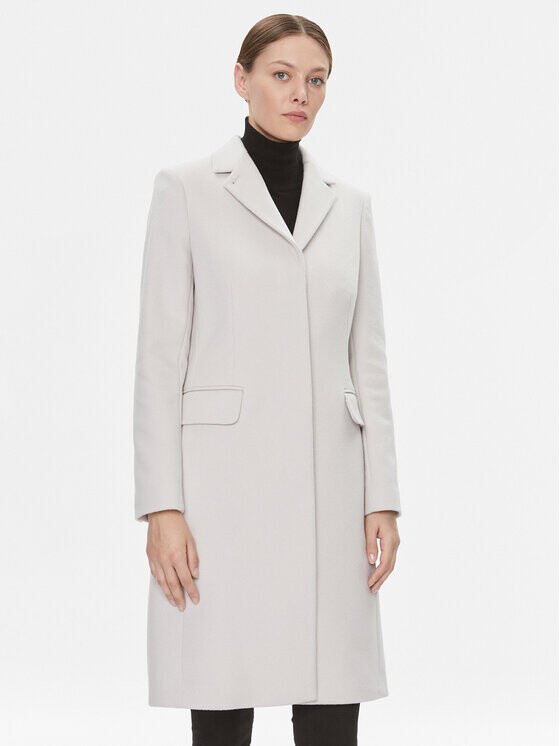 

Шерстяное пальто обычного кроя Calvin Klein, экрю