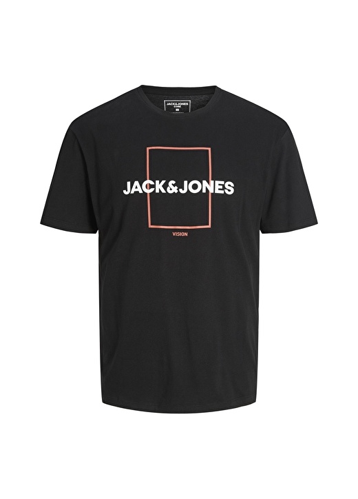 

Простая черная мужская футболка с круглым вырезом Jack & Jones, Черный