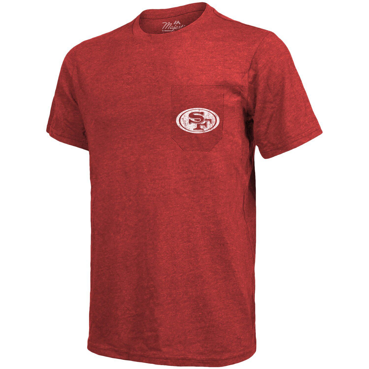 цена Футболка с карманами San Francisco 49ers Threads Tri-Blend — Алый Majestic