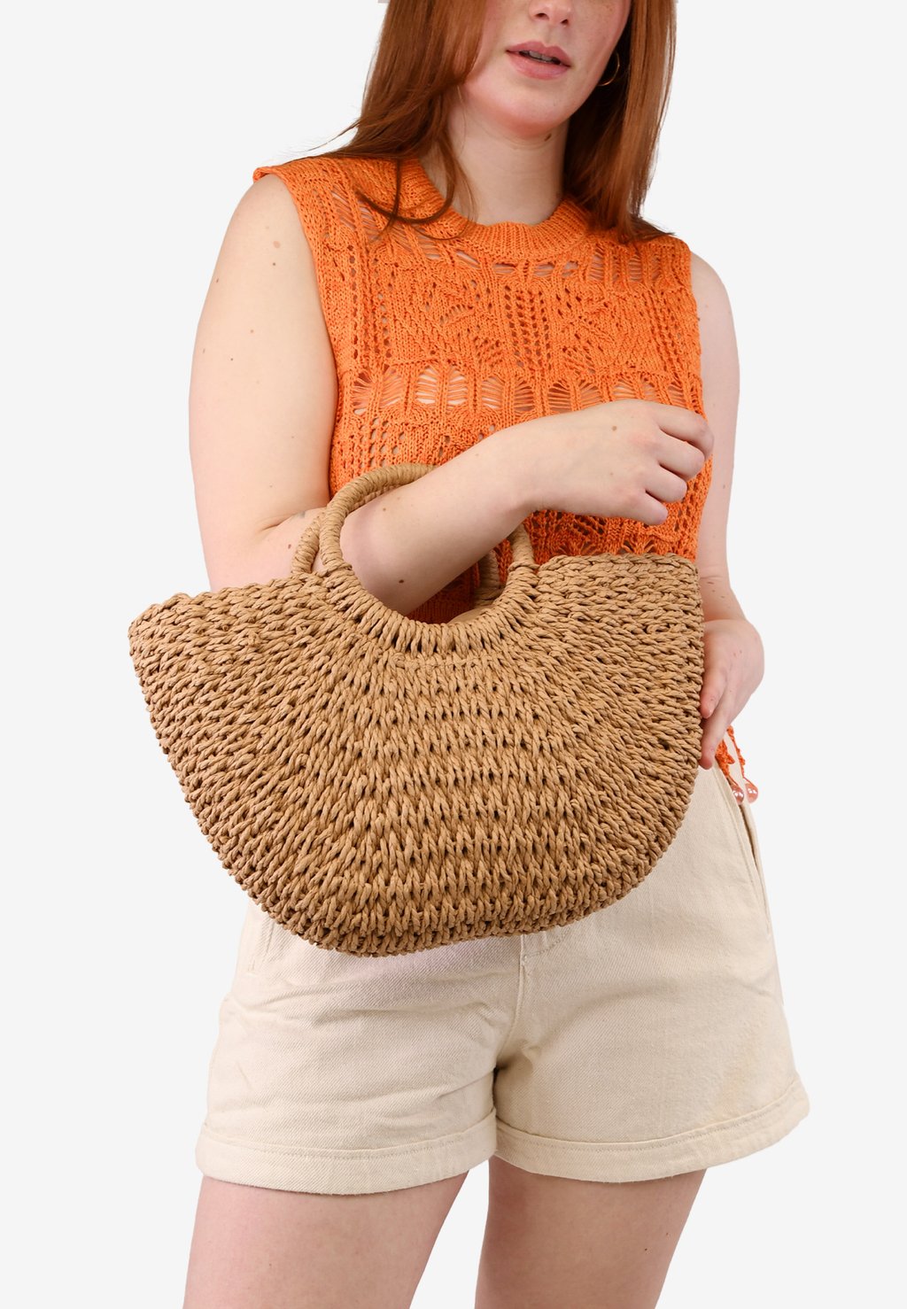 Большая сумка Bosanova плетенная, коричневый