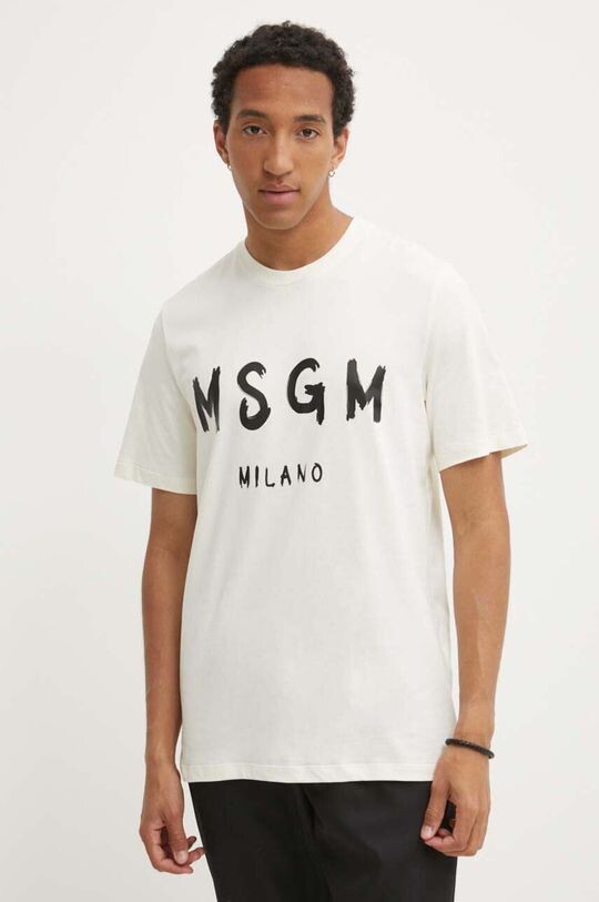 

Хлопковая футболка Msgm, бежевый
