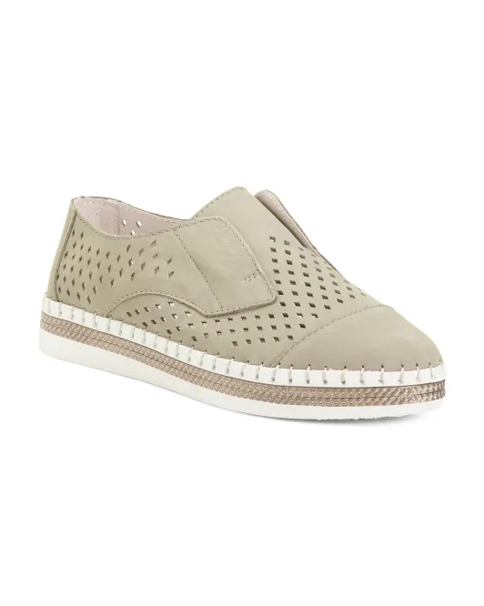 

Кроссовки без шнуровки из перфорированной кожи Comfort Bernie Mev, цвет Moss