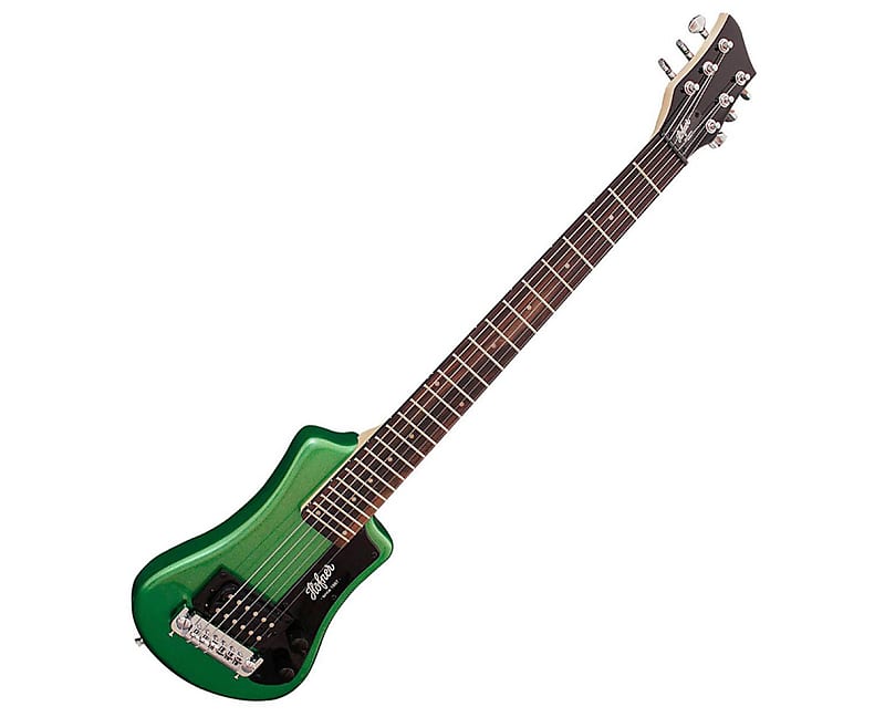 Электрогитара Hofner Shorty Travel Electric Guitar w/Bag - Metallic Dark Green Finish