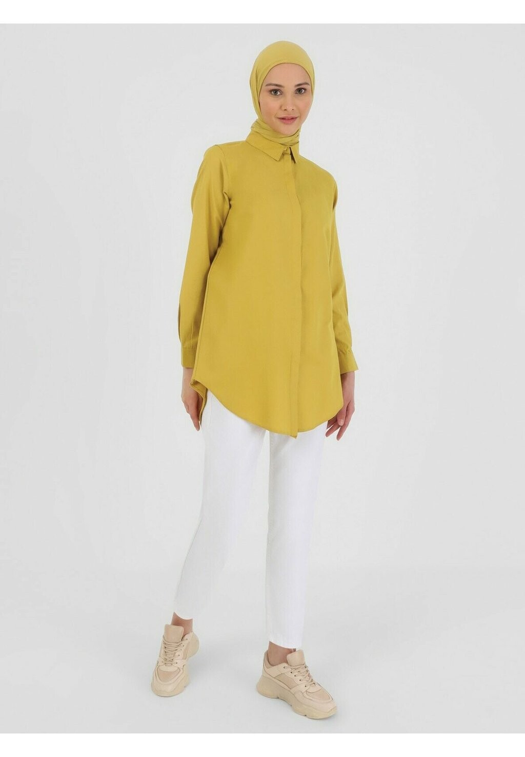 

Туника POINT COLLAR REFKA BASIC Modanisa, зеленый
