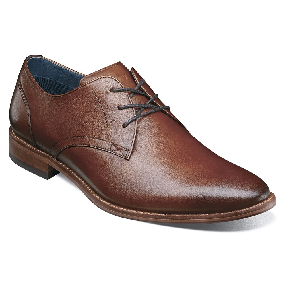 Мужские оксфорды с гибким средним/широким простым мыском Florsheim, цвет cognac leather