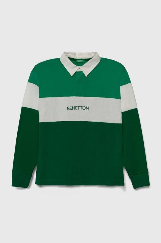 

Детская хлопковая футболка с длинными рукавами United Colors of Benetton, зеленый