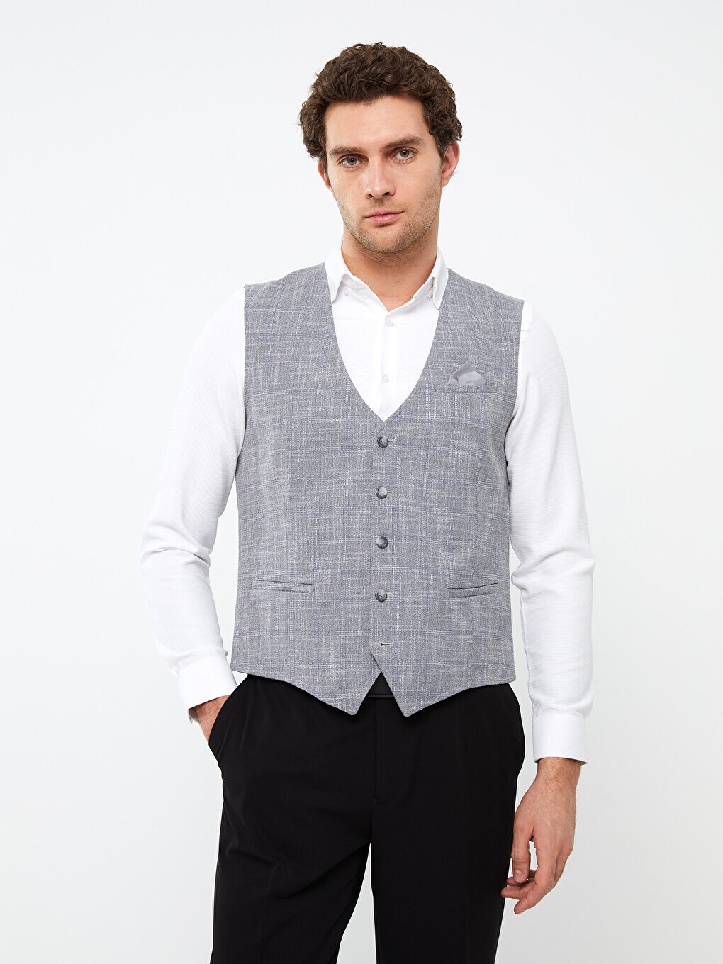 

Классический мужской жилет Slim Fit LCWAIKIKI Classic, темно-синий