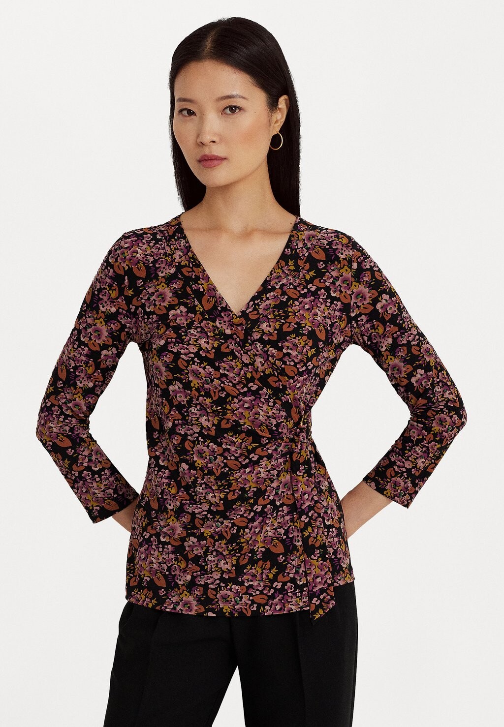 

Топ с длинными рукавами Lauren Ralph Lauren JAINAB MID SLEEVE, цвет lavender/orange/multi