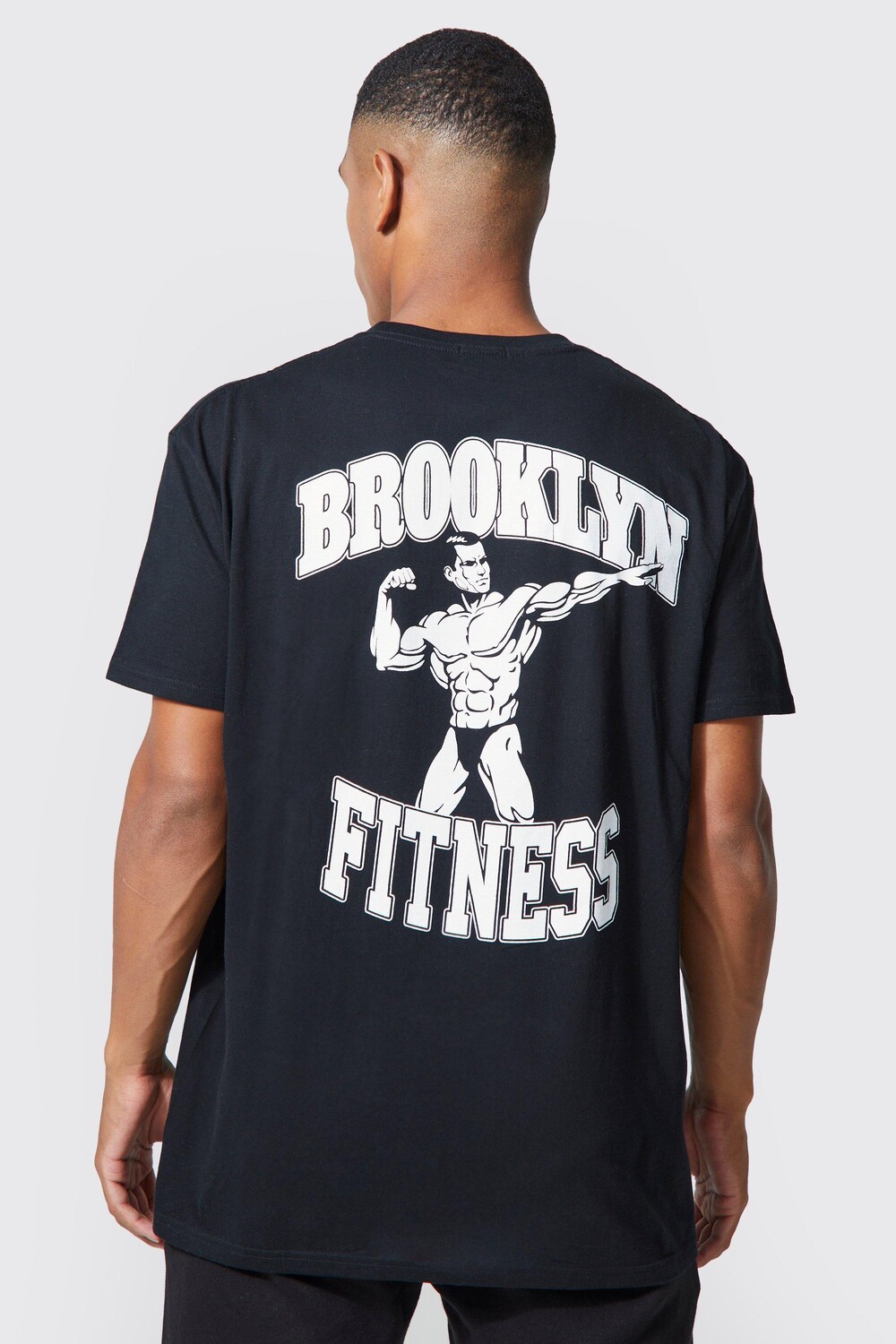 

Мужская футболка оверсайз brooklyn gym active Boohoo, черный