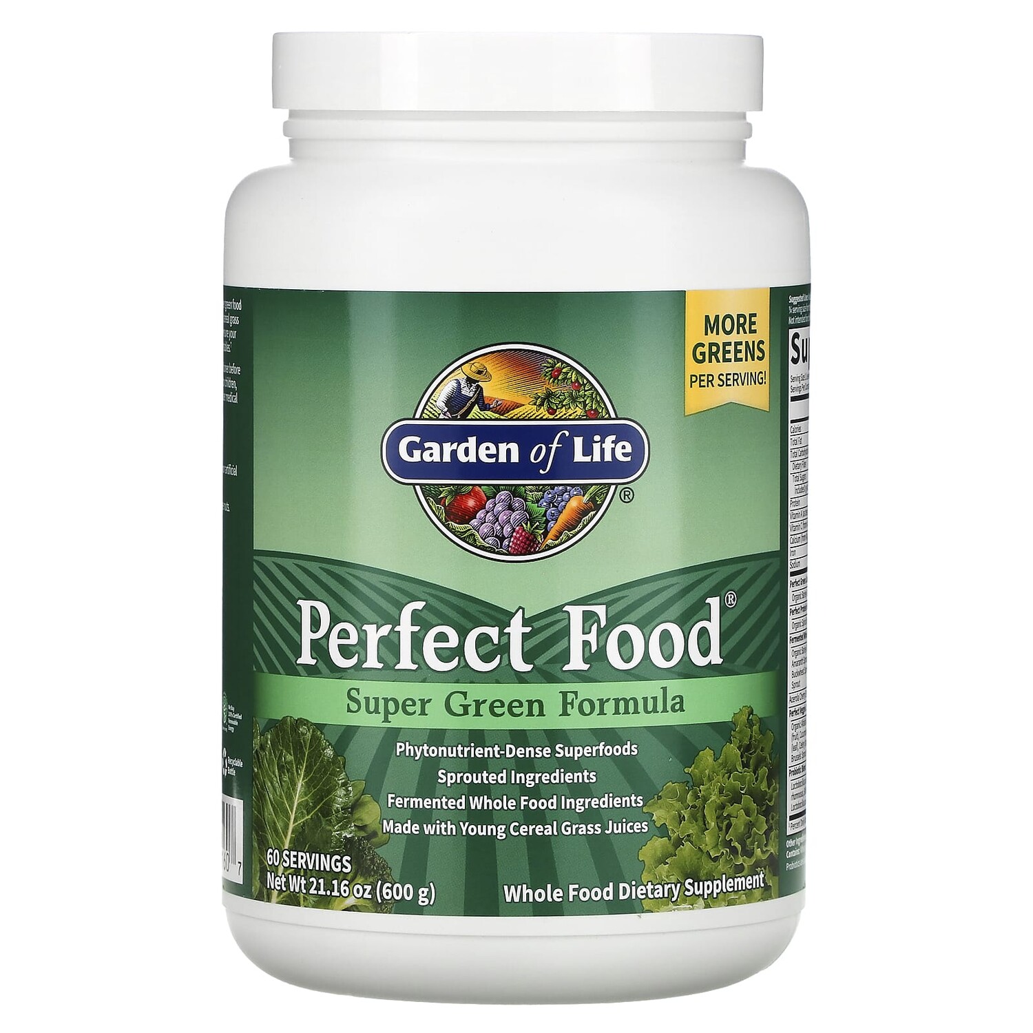 

Perfect Food, добавка из суперзелени, 600 г (21,16 унции), Garden of Life