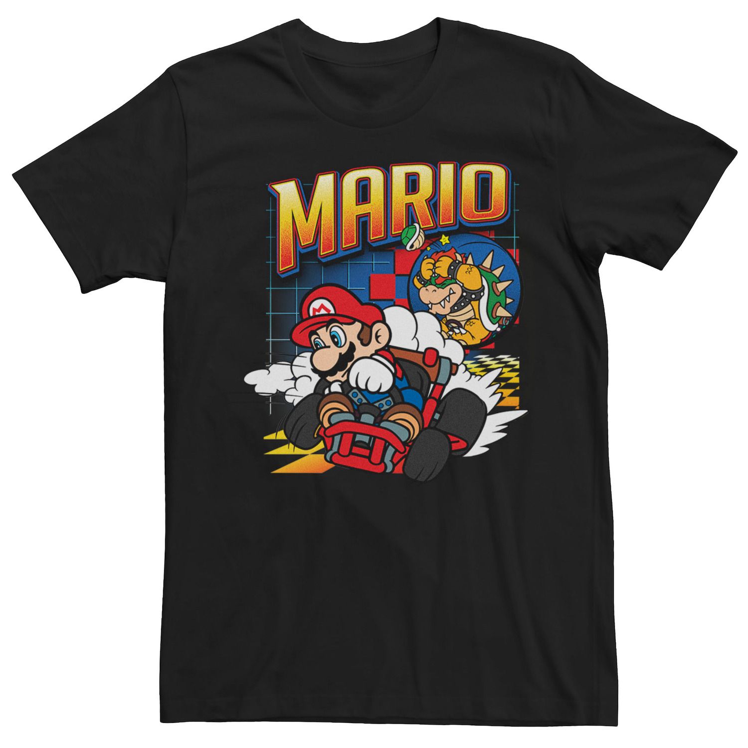 Мужская футболка Nintendo Mario Kart Bowser Mario Racing Licensed Character руль hori mario kart racing wheel pro deluxe для nintendo switch nsw 228u