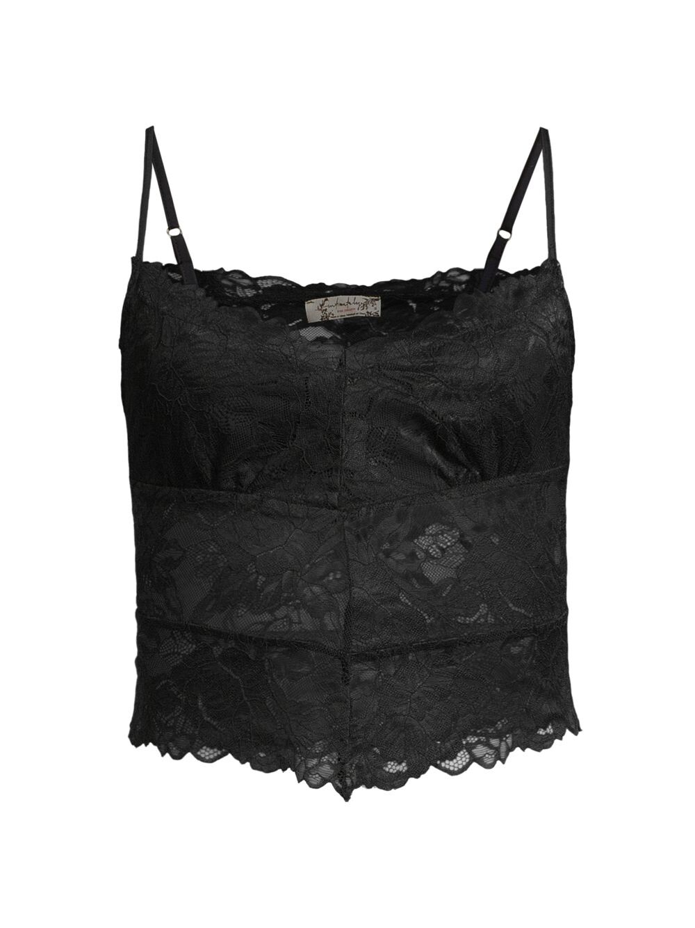 

Кружевная майка с сердцем и глазами Free People, черный
