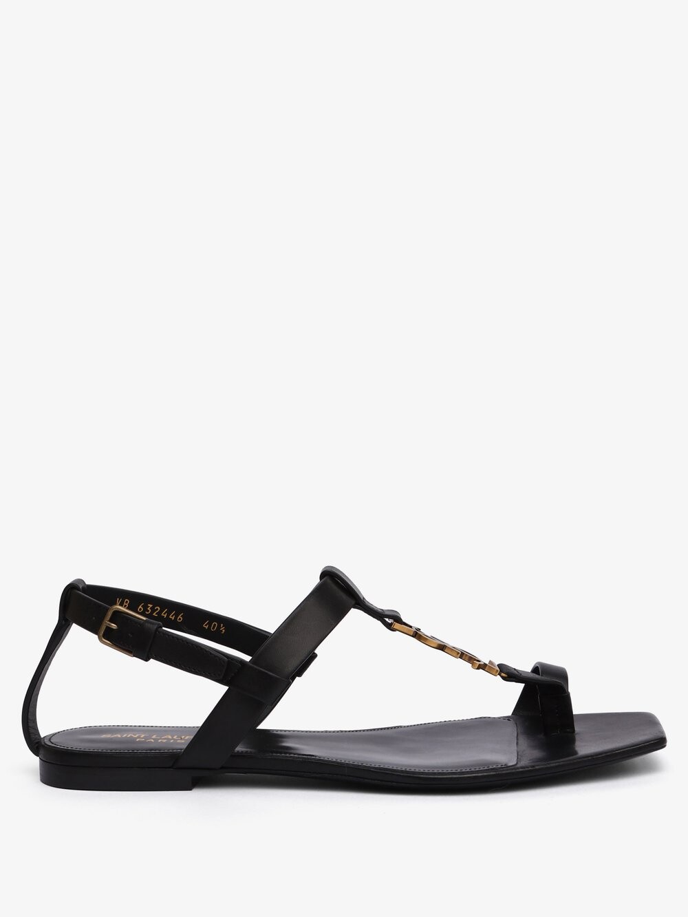 

Босоножки cassandra ysl с металлической пластинкой Saint Laurent, черный