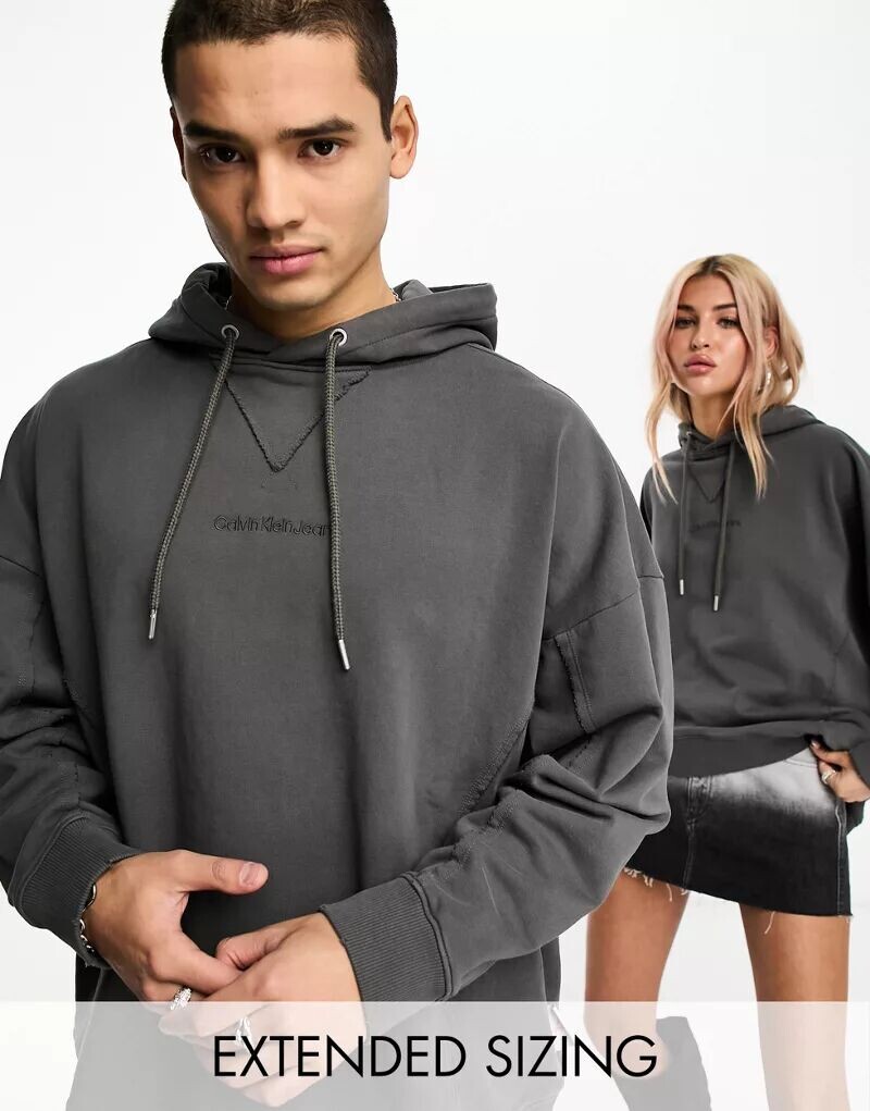 

Серая толстовка унисекс в стиле оверсайз Calvin Klein эксклюзивно для ASOS