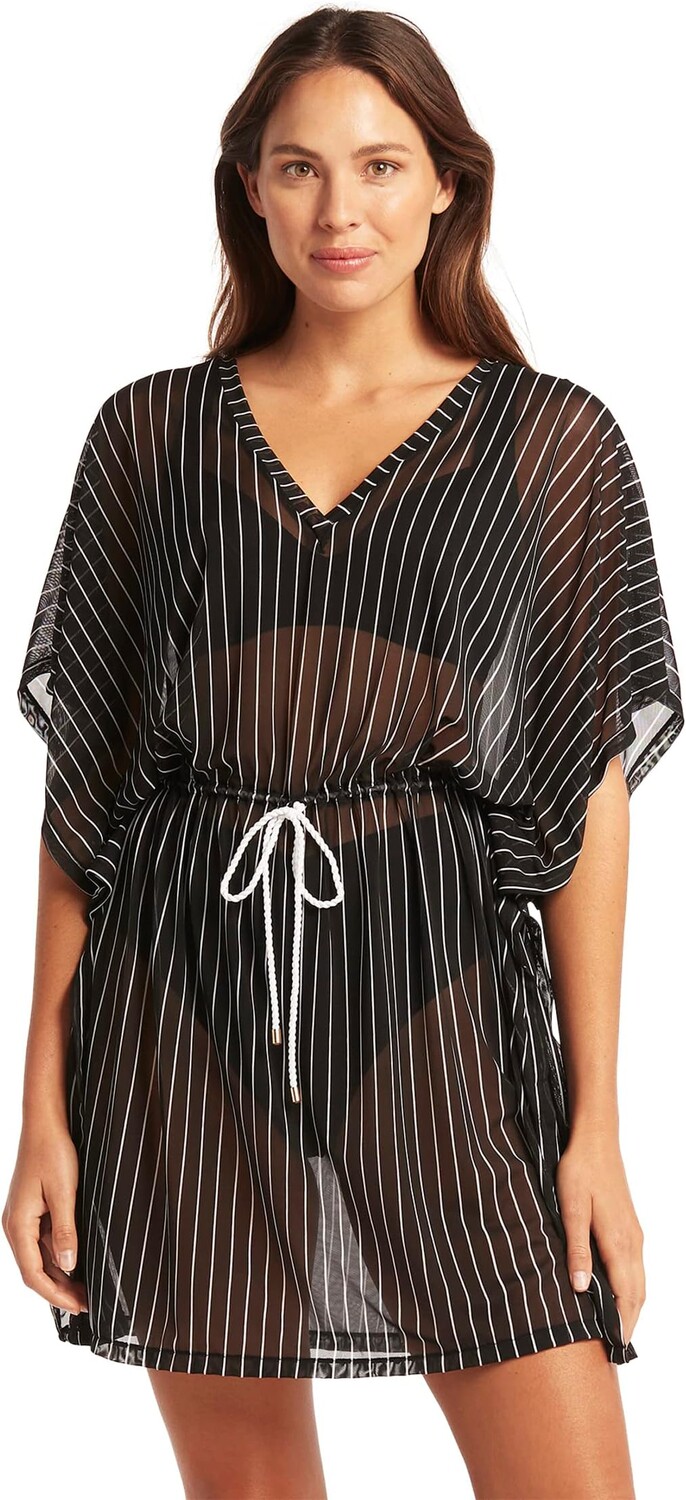 

Накидка Shoreline Panelled Mesh Kaftan SEA LEVEL SWIM, черный