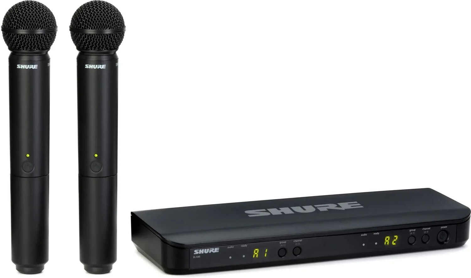 

Двухканальная беспроводная ручная микрофонная система Shure BLX288/SM58 — полоса H10 с черной решеткой
