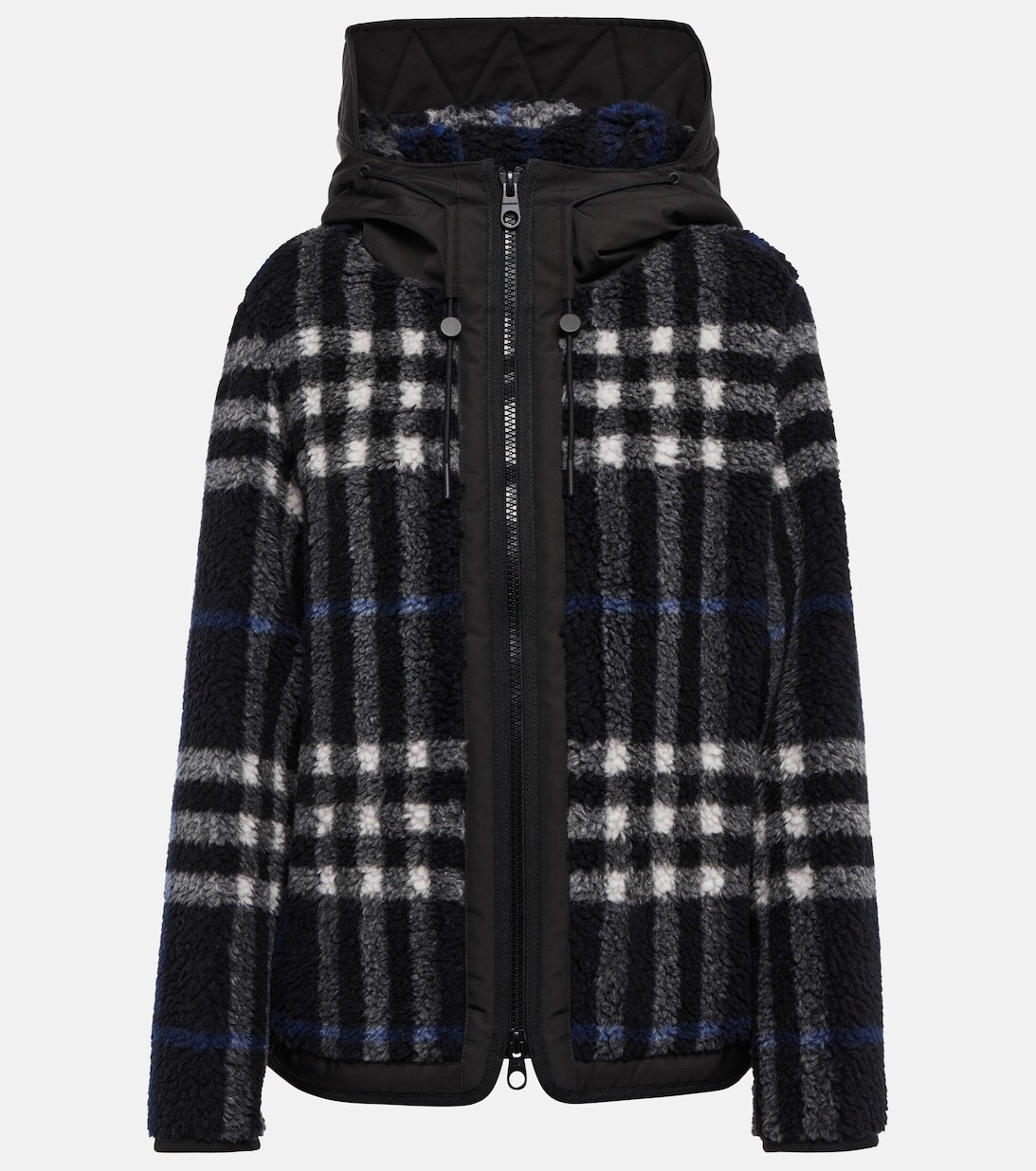 

Плюшевая куртка из смесовой шерсти в клетку BURBERRY, разноцветный