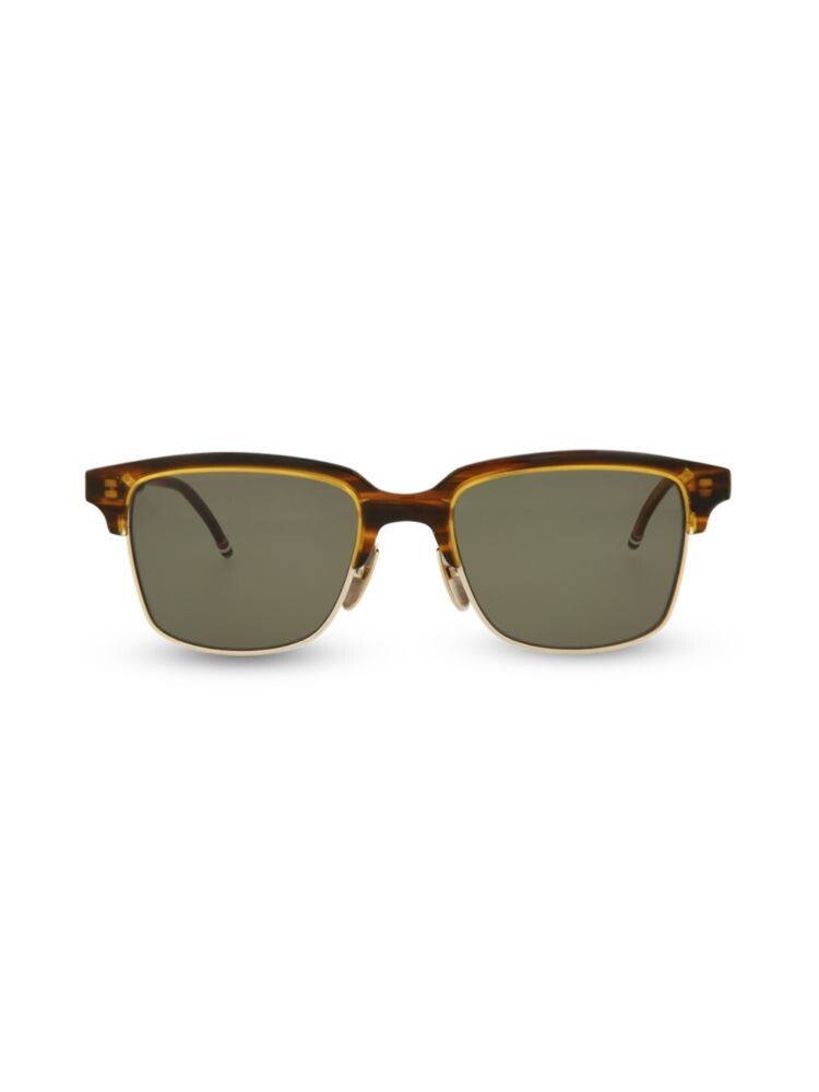 

Квадратные солнцезащитные очки Clubmaster 55MM Thom Browne, цвет Walnut Gold