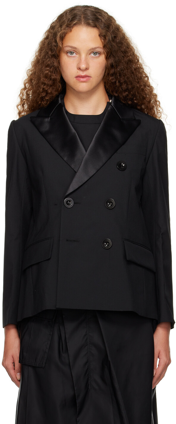 

Черный пиджак со складками sacai
