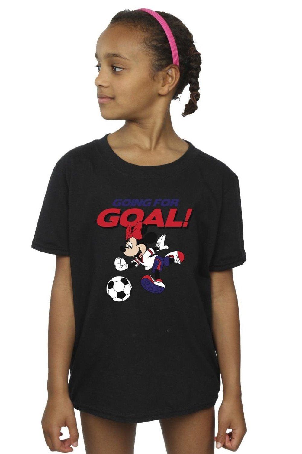 Хлопковая футболка «Минни Маус идет к цели» Disney, черный