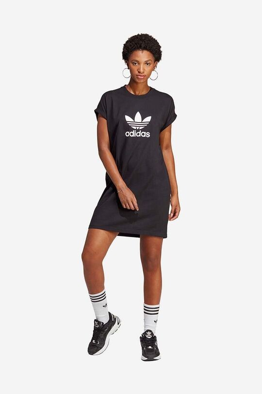 Хлопковое платье adidas Originals, черный