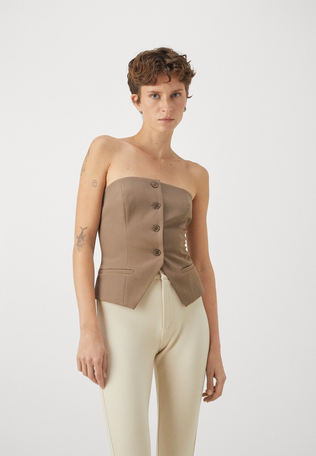 

Топ ONLPANNY TUBE VEST ONLY, цвет walnut