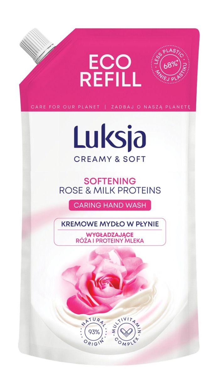 Luksja Creamy & Soft Róża i Proteiny Mleka заправка - жидкое мыло, 400 ml лимонная заправка азбука продуктов 500мл