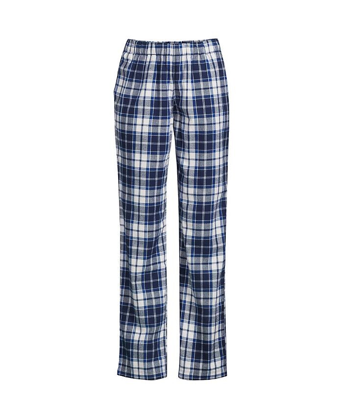 

Женские фланелевые пижамные брюки с принтом Lands' End, цвет Deep sea navy/ivory plaid