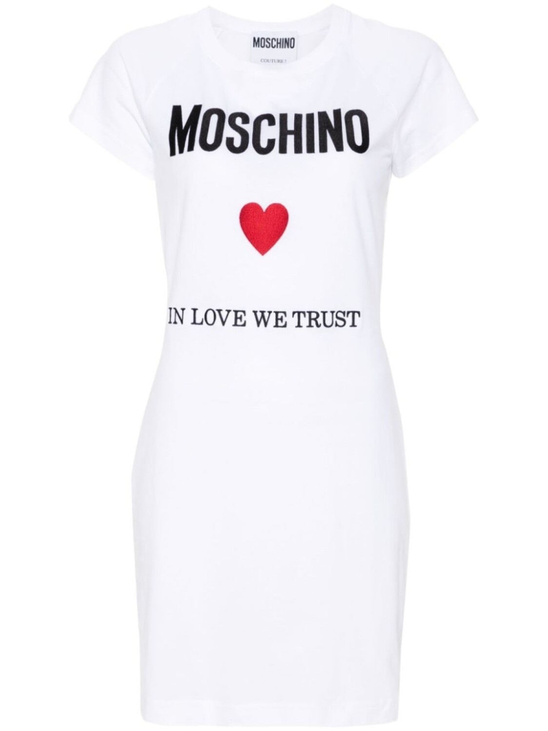 

Moschino платье-футболка с вышитым логотипом, белый