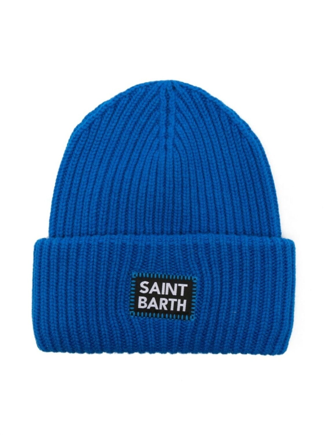 

MC2 Saint Barth Kids шапка-бини в рубчик с нашивкой-логотипом, синий