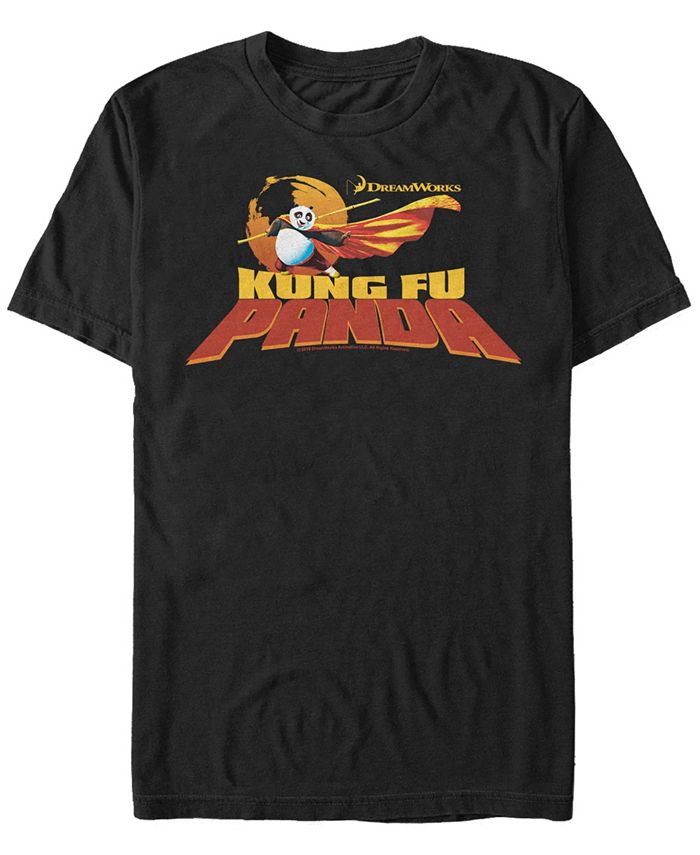 Мужская футболка с короткими рукавами и логотипом Kung Fu Panda Po Title Fifth Sun, черный цена и фото