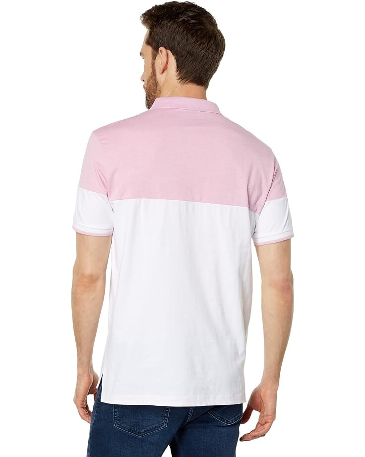 

Поло U.S. POLO ASSN. Color-Block Small Pony Jersey Polo, цвет Pink Sunset Heather