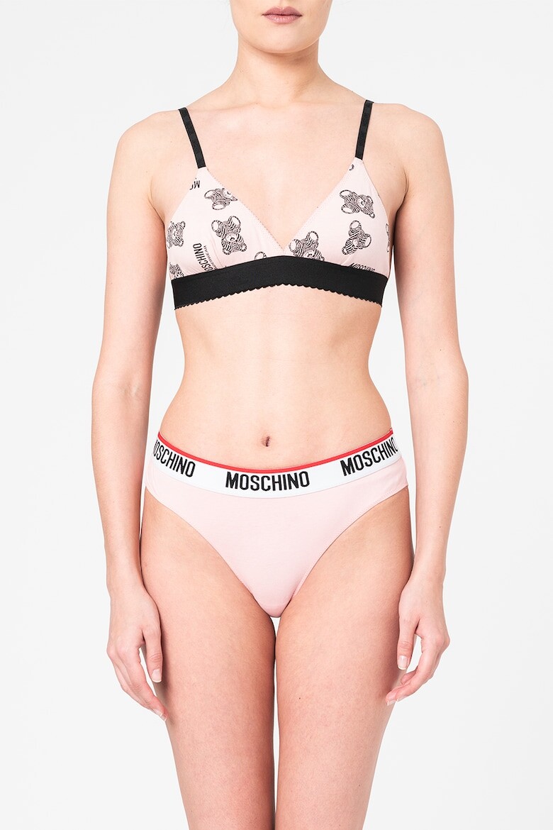 

Бюстгальтер с треугольными чашками с логотипом Moschino, черный