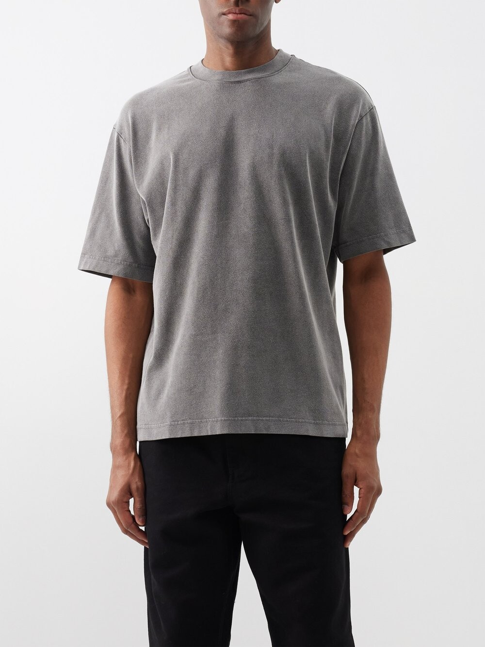 

Хлопковая футболка extorr с нашивкой-логотипом Acne Studios, серый