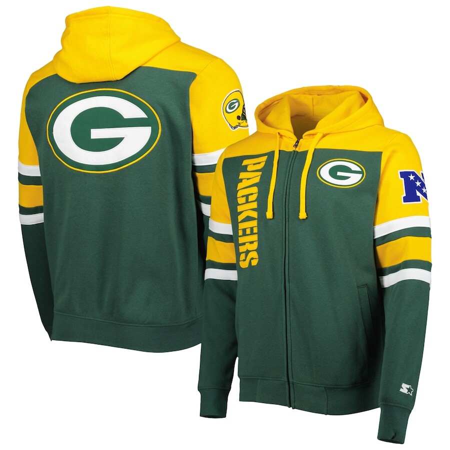 

Толстовка на молнии Starter Green Bay Packers, зеленый