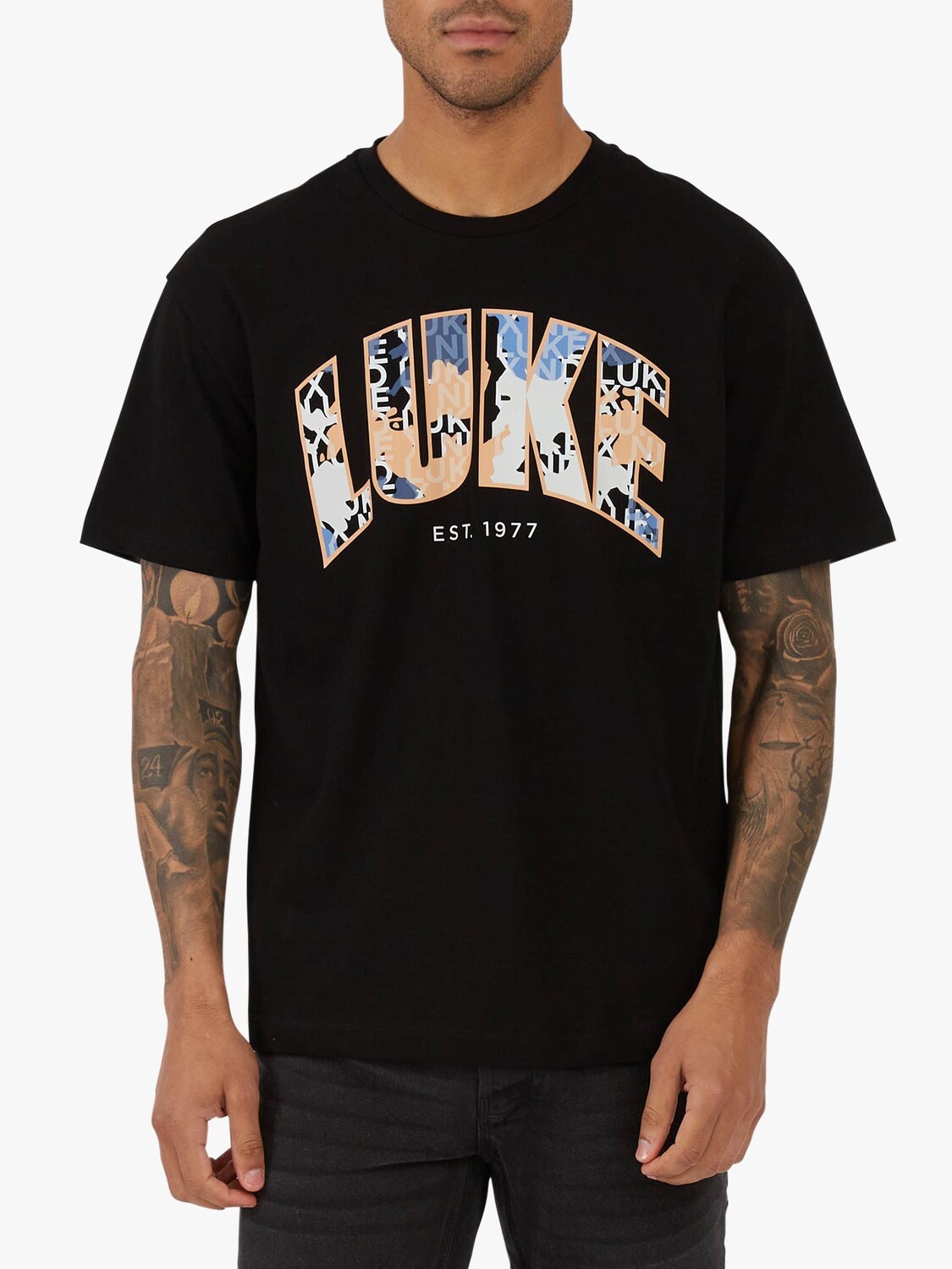 

LUKE 1977 Luke X Nathan Dawe Laganas футболка оверсайз с принтом, черная