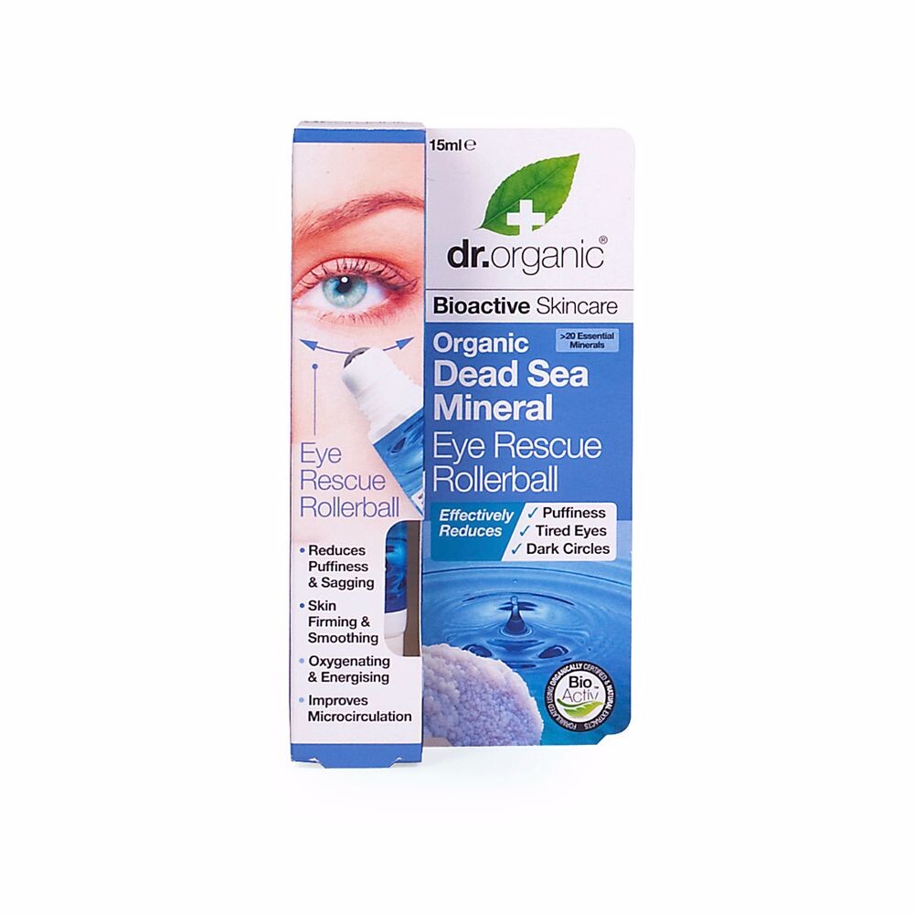 Контур вокруг глаз Contorno de ojos roll-on minerales mar muerto Dr. organic, 15 мл