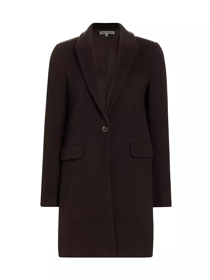 цена Пальто Whitmore из смесовой шерсти на одной пуговице Reformation, цвет mocha