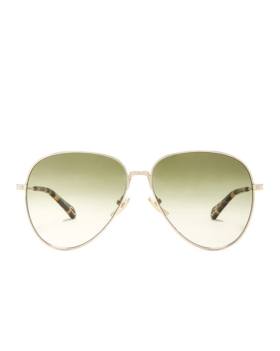 Солнцезащитные очки Chloe Aviator, цвет Classic Gold & Green