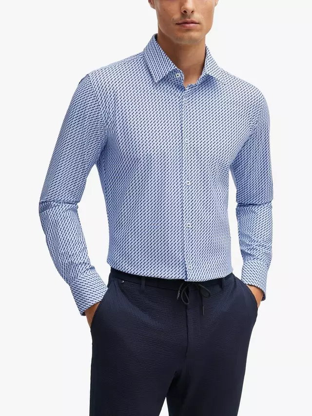 

Рубашка HUGO BOSS BOSS Slim Fit, цвет light/pastel blue