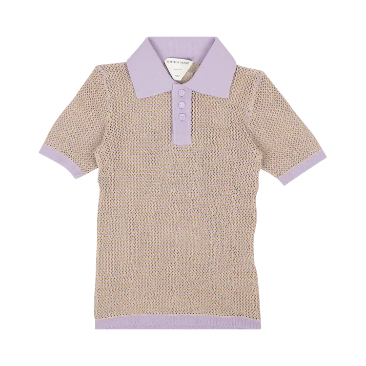 

Свитер Bottega Veneta Fishnet Polo 'Lavander', фиолетовый