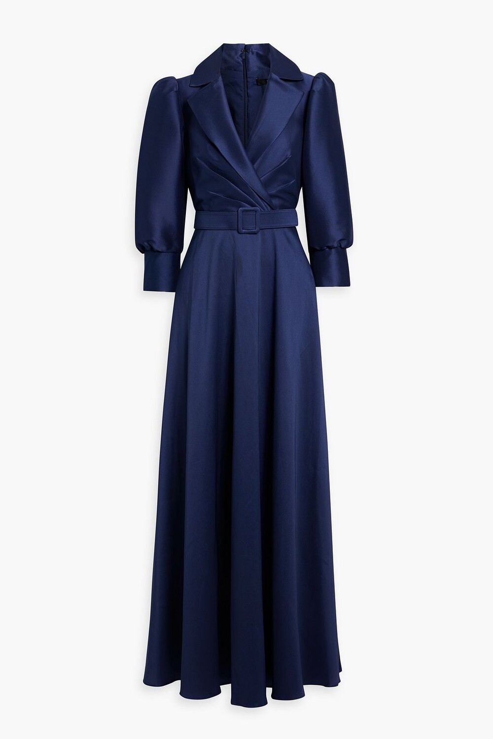 

Платье из атласа «дюшес» со складками и поясом BADGLEY MISCHKA, нави