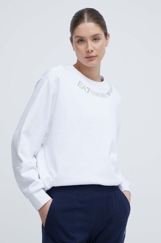 

Хлопковая толстовка EA7 Emporio Armani, белый