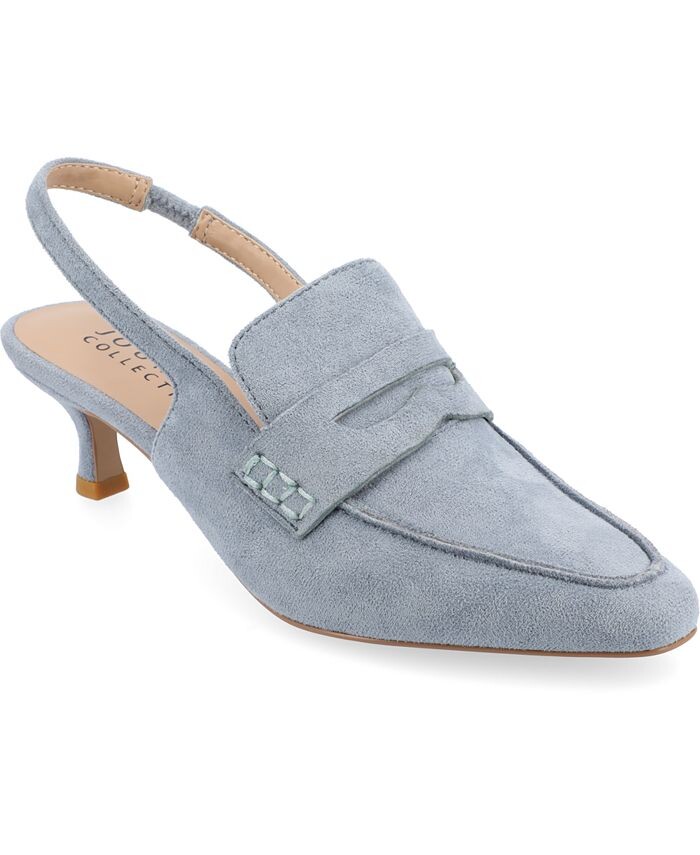 

Женские туфли-лодочки Amory Tru Comfort из пеноматериала на маленьком каблуке с ремешком на спине Journee Collection, синий