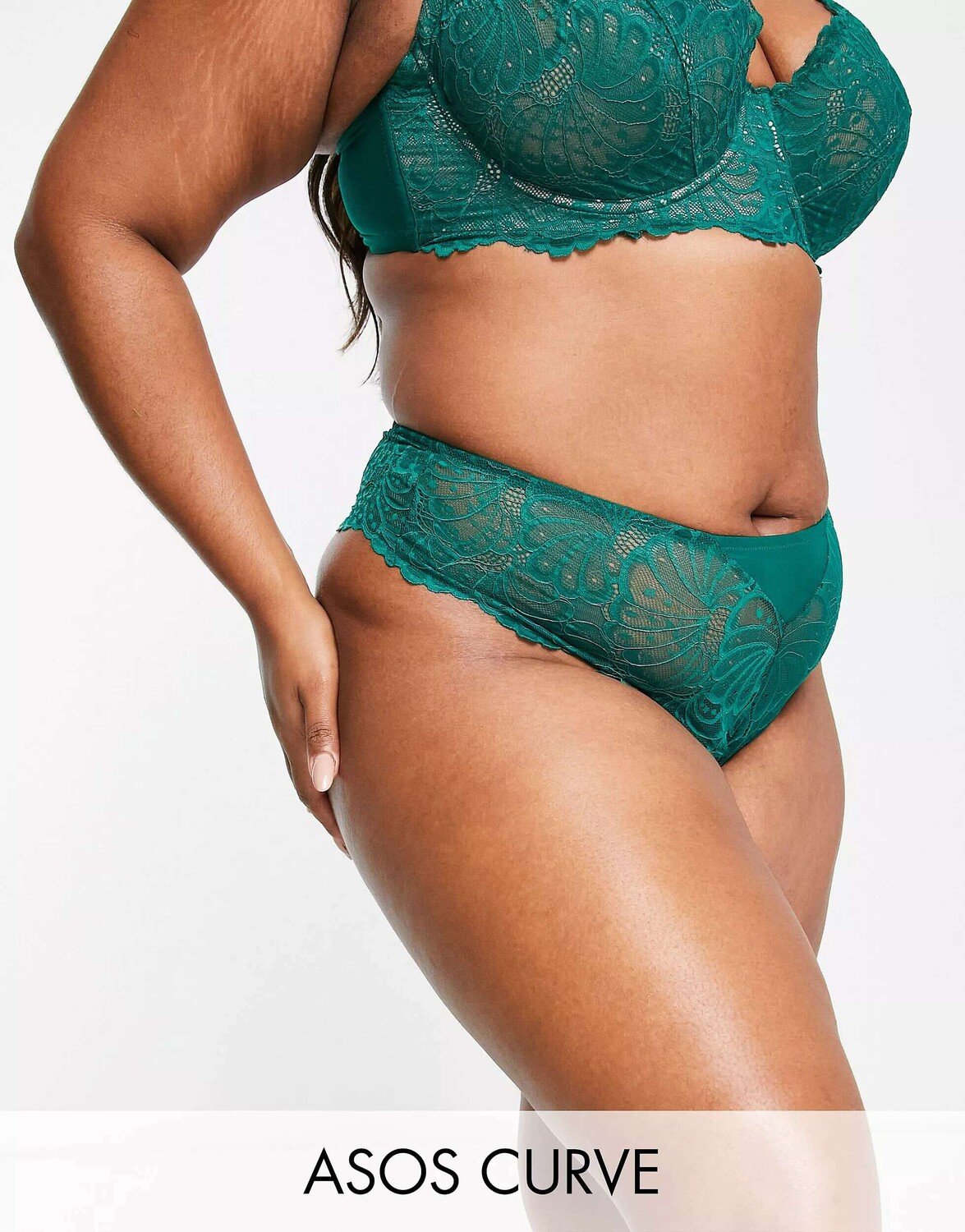 

Зеленые стринги с кружевом ASOS DESIGN Curve Sienna
