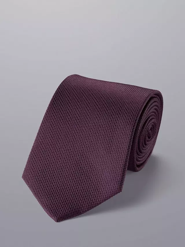 

Галстук Charles Tyrwhitt Textured Silk Stain Resistant, цвет blackberry/purple