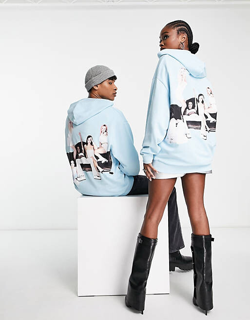 

Голубое оверсайз-худи унисекс с принтом Spice Girls ASOS DESIGN