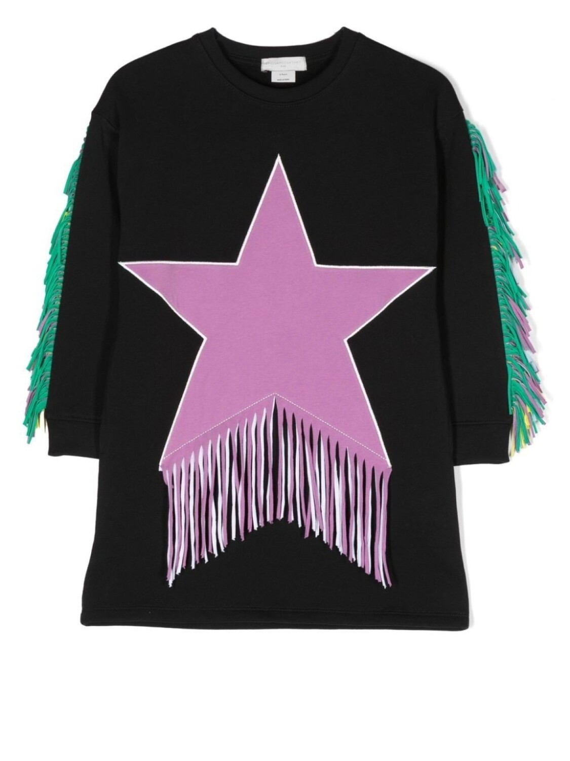 

Платье-свитер с бахромой Stella McCartney Kids, черный