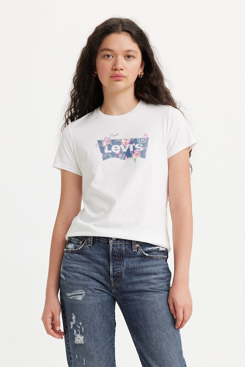 

Хлопковая футболка с овальным вырезом Levi'S, синий